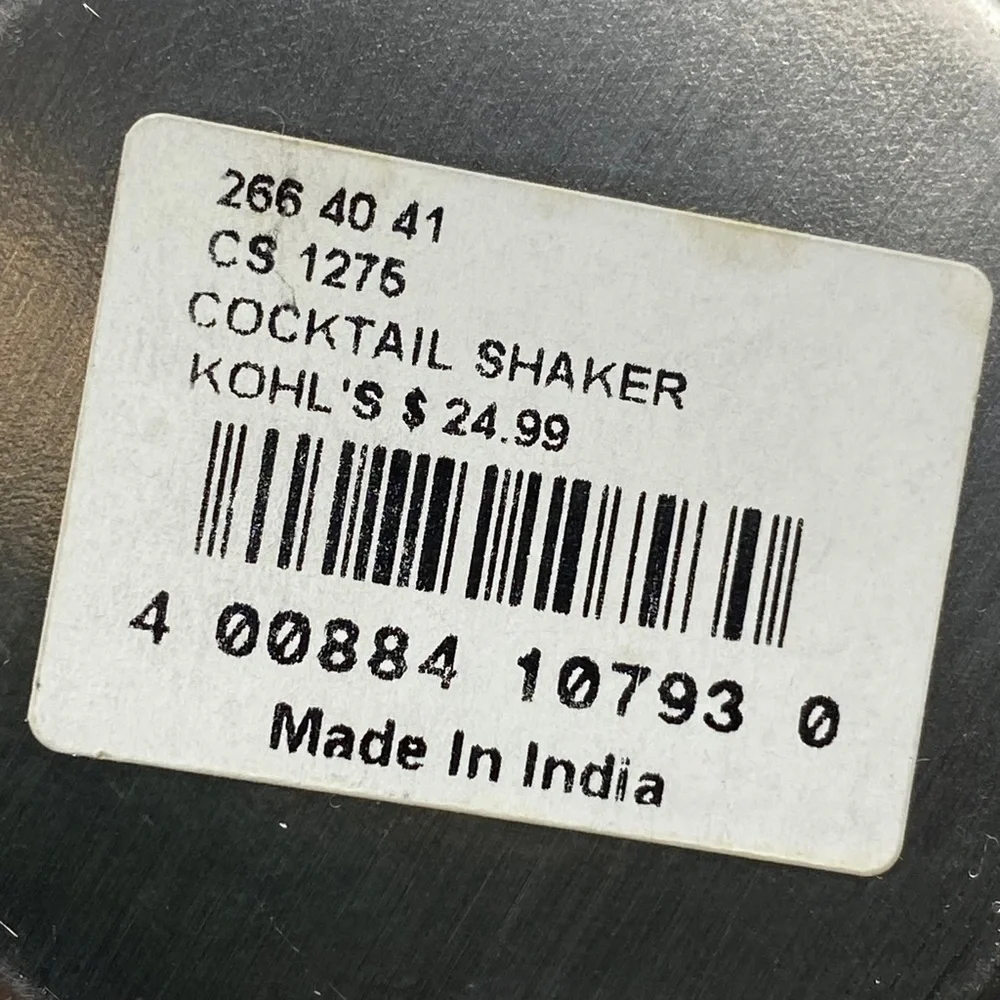 Kohl's Stainless Steel Cocktail Shaker Barware